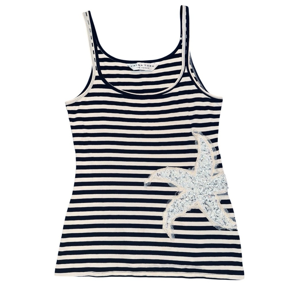 Trina Turk Embellished Embroidered Tank Top